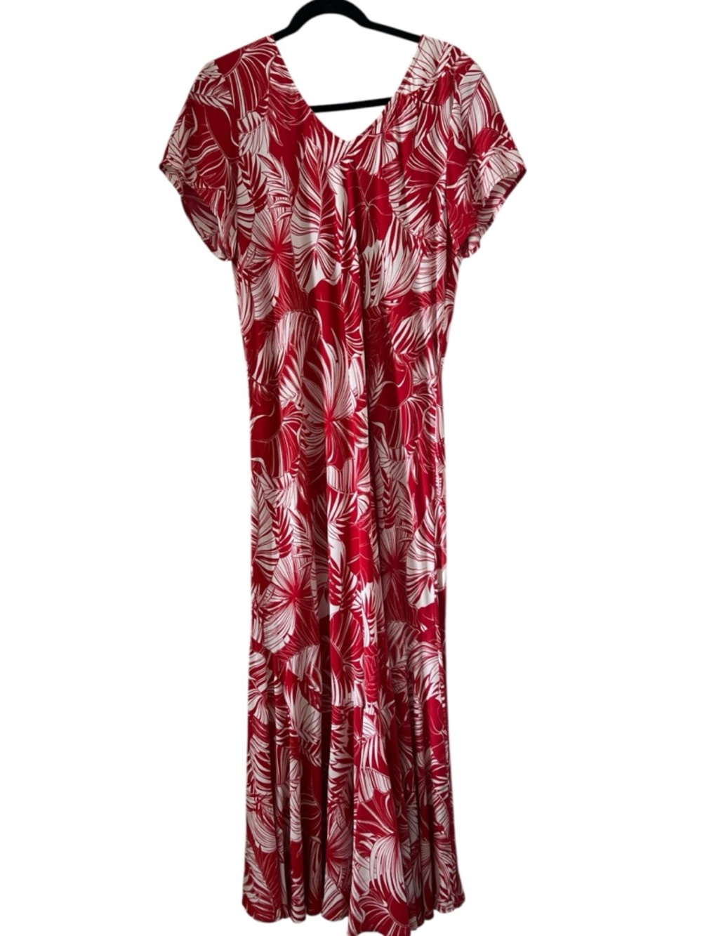 Vintage Kaua’iana Hawaiian Aloha Tropical Print V-Neck Maxi Dress Size 1X